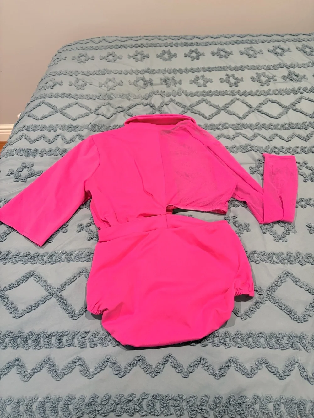 KELLE Trendsetter 3 Pc Fuchsia Dance Costume Adult L Pants Leotard Tube Top